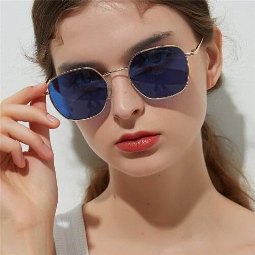 Gold Line Border Small Square Frame Sunglasses For Women 2021 Metal Retro Luxury Brand Sun Glasses Men Ladies Elegant Fashion UV