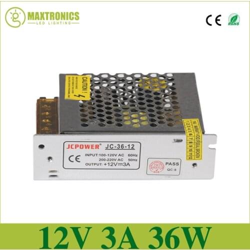 Wholesale price Best quality 12V 3A 36W Switching Power Supply Driver for LED Strip AC 100-220V Input to DC 12V