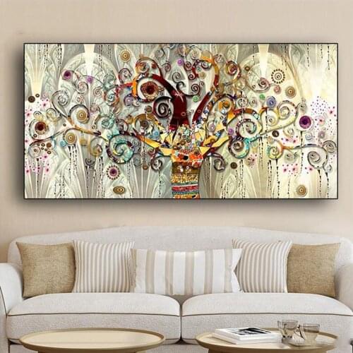 Plant of Life By Gustav Klimt Diamond Painting 5D Diy Cross Stitch Kit Square Round Mosaic Landscape Rich Tree EmbroideryZP-3916
