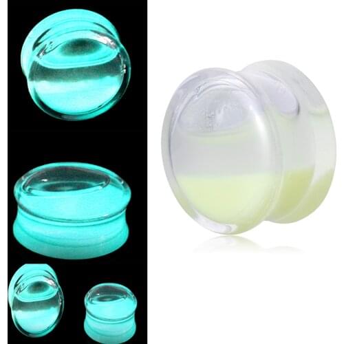 Fanpeijy 2pcs Glow in Dark Liquid Ear Gauges Acrylic Ear Plug Earring Gauges Body Piercing Jewelry Pircing 6-18mm Stretcher