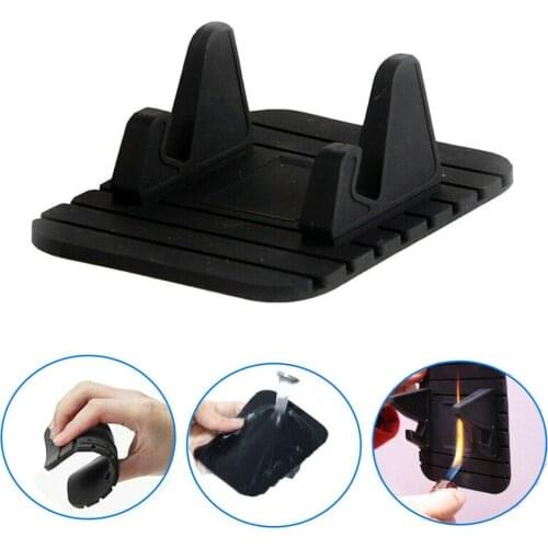 Rubber 11*9*4cm Non-slip Mat Black Car Dashboard Non-slip Rubber Mat Phone Holder Pad Stand Accessories