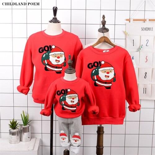 Christmas Family Matching Sweaters X-mas Family Look Mother Daughter Clothes Father Son Sweatshirt Fleece Mommy And Me Clothes