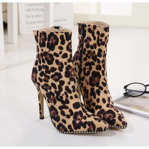 DDYZHY Leather Cowboy Women Shoes High Heels Autumn Winter Knee High Boots Women Snakeskin Leopard Long Boots Sexy Shoes Woman