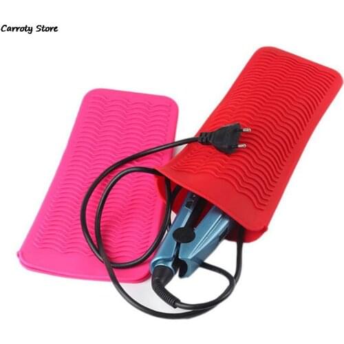 Silicone Heat Resistant Travel Mat Pouch For Curling Iron Hair Straightener Multi-function Non-slip Flat Iron Hair Styling Tool