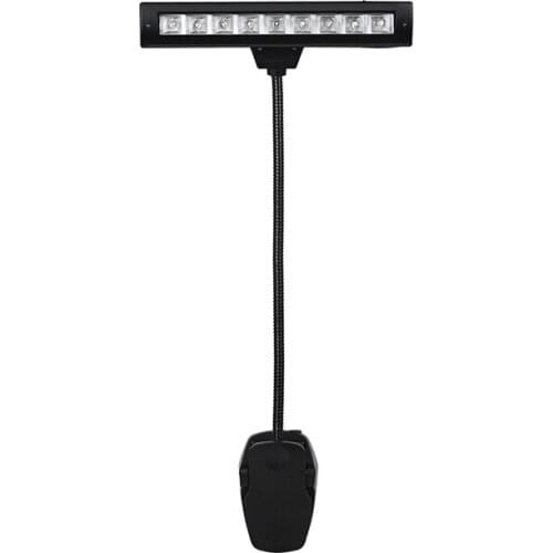 Music Stand Light, Clip on Piano Lights 9 LED Adjustable Neck Rechargeable USB Orchestra Light Book Lamp