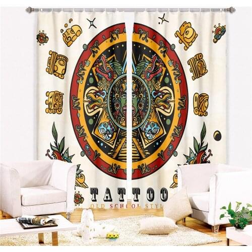 Mayan Civilization Polyester Blackout Curtains African Style Window Curtain For Living Room Bedroom Ultra-thin Micro Shading