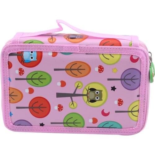 32/52/72 Slots Drawing Brush Pencil Bag Colorful Student Fabric Pen Bags Pencil Pouch Box Sketch Chancery Stationery Gifts