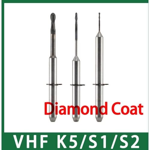 VHF S1/S2/K5 CAD/CAM Tools with Diamond Coat Special for Milling Zirconia 40mm Length