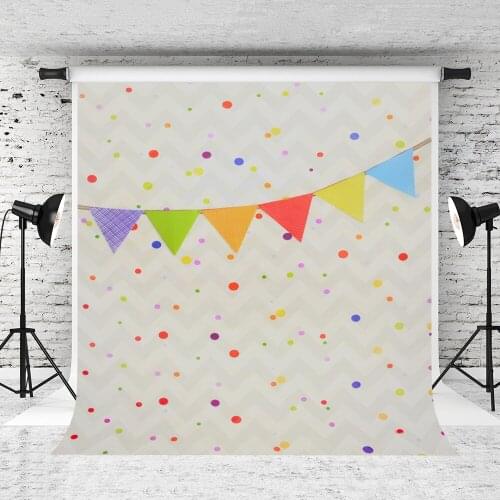 VinylBDS 5X7FT Children Photography Backdrop Small Flag Colored Candy Photocall Birthday Newborn Studio Background