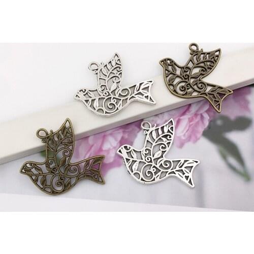 10Pcs Birds Charms Pendants 29mm x 36mm DIY Jewelry Making Alloy Findings Accessory For Necklaces Earrings