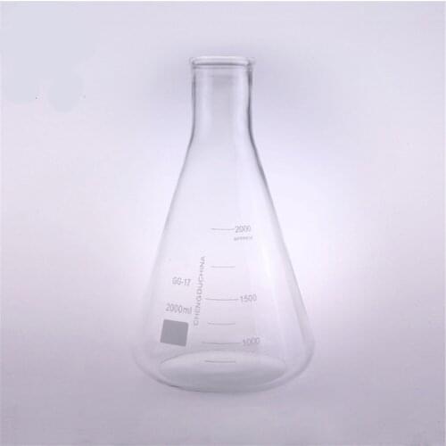 2000ml,Glass Erlenmeyer Flask,Glass Conical Flask,Narrow Neck ,Laboratory Glassware