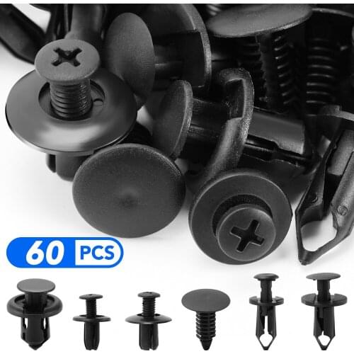 6 Size 60pcs Auto Fastener Clip Mixed for Toyota Auris Camry RAV4 Avalon Yaris Verso