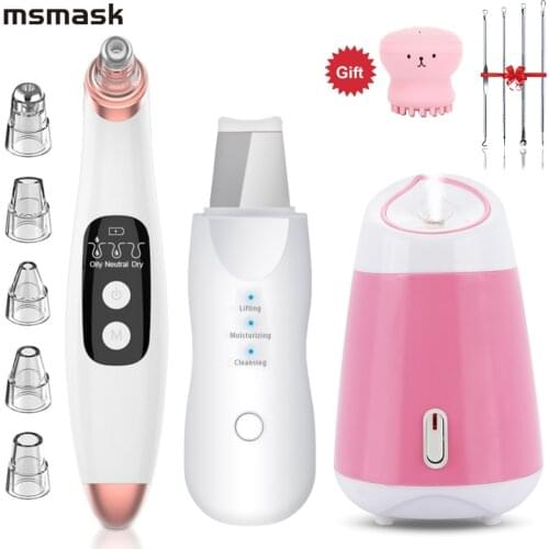 Blackhead Remover Vacuum Skin Scrubber Facial Cleansing Peeling Machine Pore Cleaner Facial Steamer Acne Remover Skin Care Tool