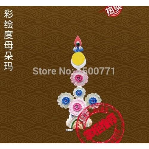 Free shipping Religious possessions adder / help edge Tantric offerings / Tara Torma / hand painted trumpet,Tantric\feng shui