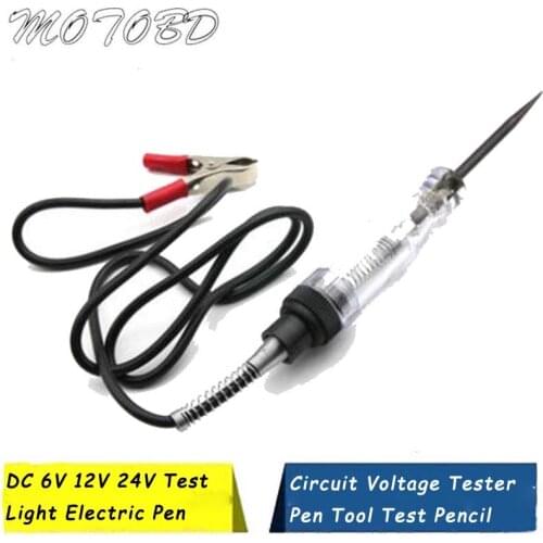 Black DC 6V 12V 24V Test Light Electric Circuit Voltage Tester Pen Tool For Auto Car Test Pencil Durable