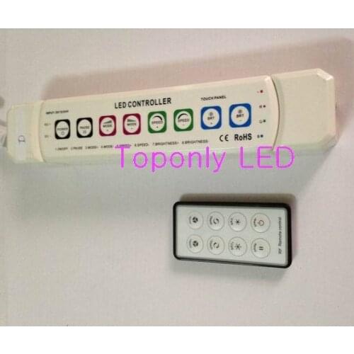 DC12/24V touch interface rgb led controller equipped with 8-keys RF remote control lighting for colorful normal led luminaires