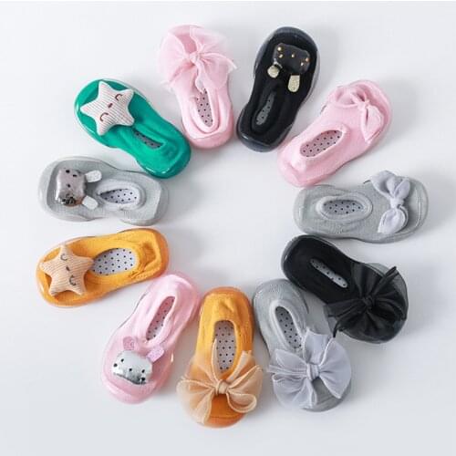 Baby shoes princess style indoor soft bottom baby non-slip footwear toddler sock shoes
