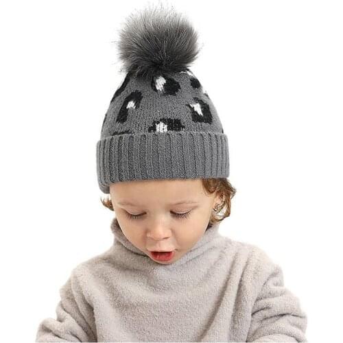Childrens Warm Hat Mohair Knitted Beanie Cute Woolen Winter Hat With Big Ball for Boys Girls winter knit Earflap Cap