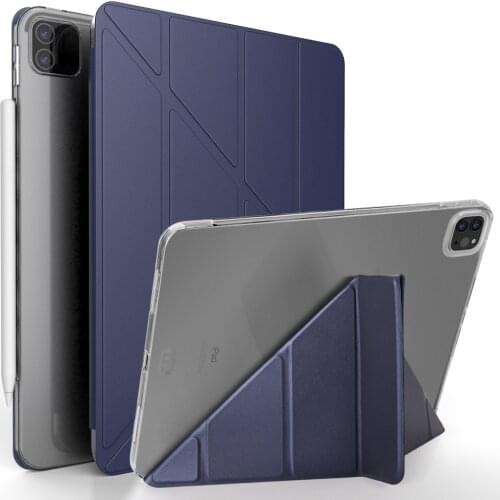 For iPad Pro 11 Case 2020 Silicone Soft TPU Back PU Leather Smart Cover for ipad pro 12.9 Inch 2020 Cases