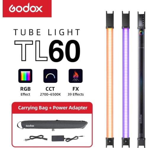 Godox TL60 Pavo RGB Tube Light Color Temper 2700K~6500K Remote Control LED PK Nanlite 6C 15C 30C photography studio