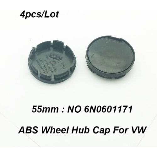Car Wheel Center Hub Caps 4pcs 55mm 5.5cm 6N0601171 Black Car Rims Covers For Passat B6 B7 CC MK5 MK6 Tiguan
