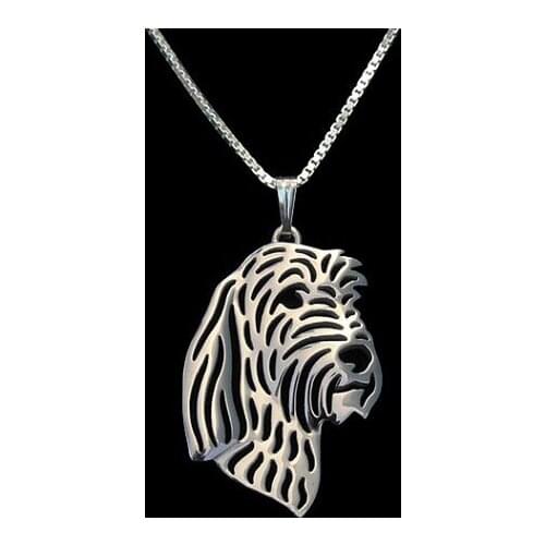 Grand/Petit Basset Griffon Vendeen - Gold and silver pendant and necklace jewelry Simple abstract animal