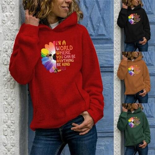 Print Hoodies Loose Sweatshirts Pullovers Feminist Feminism Women Girls Letter Printing Sweatshirt Women