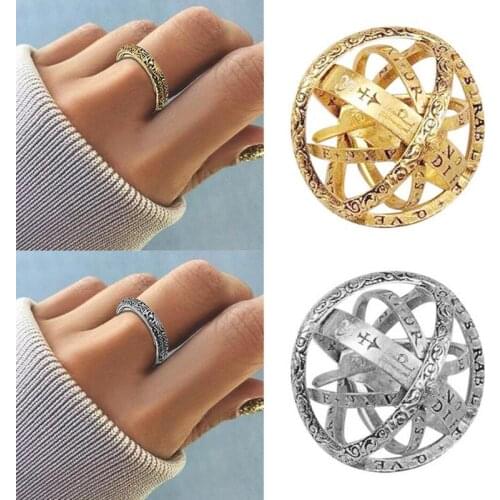 Astronomical Sphere Ball Ring Cosmic Finger Ring Couple Lover Jewelry Gifts