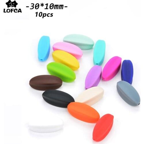 LOFCA Starfruit Silicone Beads Teething 10PCS Nursing Chewable DIY Jewelry Necklace Baby Teether Toy Pacifier Clips BPA Free