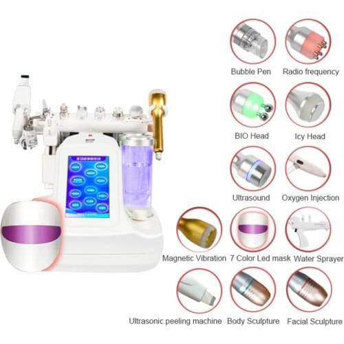2020 New Upgrade 12in1 Water Oxygen Small Bubble Multifunctional Facial Spa RF Beauty Skin Care Cleanser Device