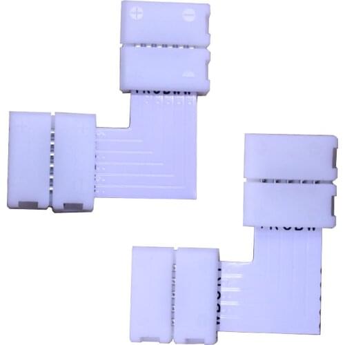 5pcs LED Connector Set, L Shape, 2 Pin, 3 Pin, 4 Pin, 6 Pin, for Elbow Connection, Right Angle, 5050 RGB, RGBW, 3528 ws2812 cct