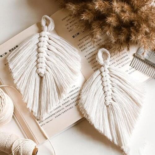 Mini Leaf Tapestry Macrame Wall Hanging Boho Decoration Nursery Home-stay Dorm Apartment Bedroom Headboard Home New Year Decor