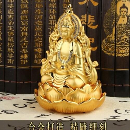 New car decoration alloy double-sided Guanyin car accessories high-end golden ornaments perfume seat