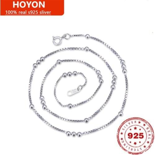 Elegant S925 Sterling Silver Necklace 08 boxes Aberdeen bag 2.5 beads 3:1 fashion Popular Clavicle Chain Wedding Fine Jewelry