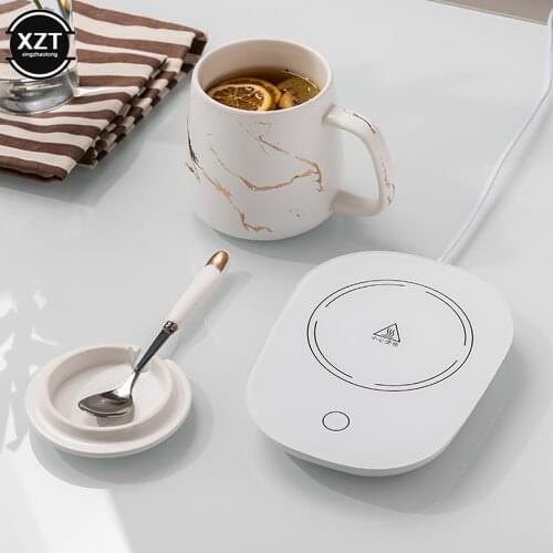 USB EU Plug Cup Warmer Insulation Cup Thermostat Coaster for Home Office Daily Beverage Coffee Cup Heating Mat Heat Pad