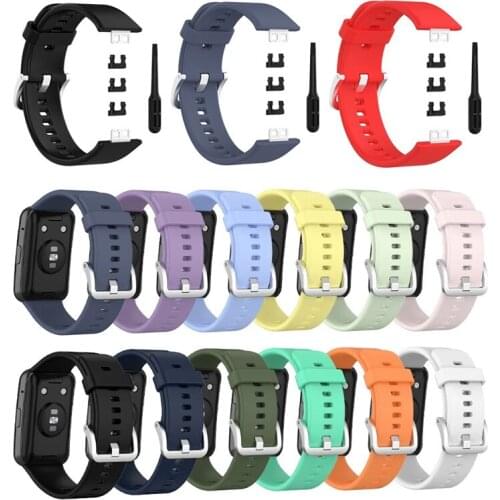 Replacement Soft Silicone Watchband For Huawei Watch Fit Strap Smartwatch Band Wriststrap Belt bracelet Accessories with tool