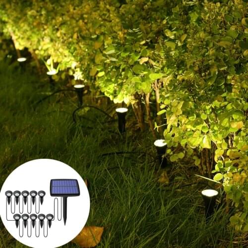 LED Solar 10 In 1 Buried Light Solar Garden Light Outdoor Waterproof Landscape Lighting Courtyard Walkway Terrace Decoration