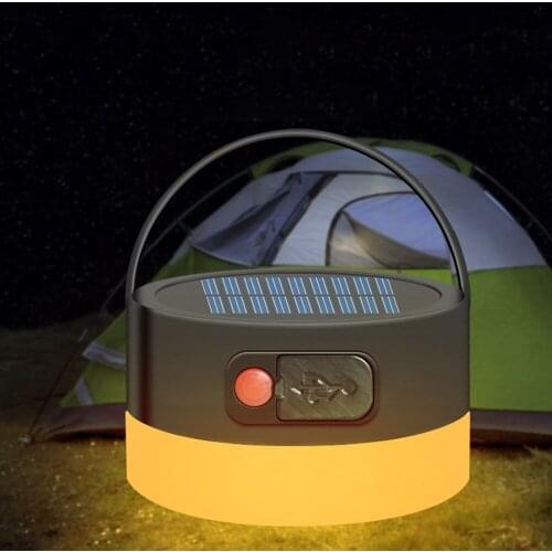 LED Camping Light Portable lighting Phone Charge Solar Camping Lantern USB Rechargeable Lamp Hook Waterproof Outdoor Hiking Fish