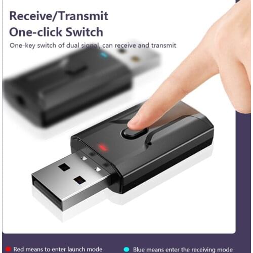 Mini USB Bluetooth 5.0 Transmitter Receiver Stereo Bluetooth USB Wireless Audio Adapter 3.5mm AUX For TV PC Headphones Home