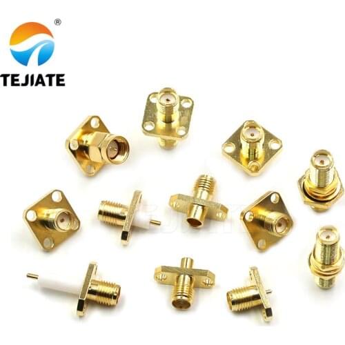 1PCS SMA KF-JFD-KFD 2/4 Hole Flange Square Connector Rhombic Female Base Adapter Waterproof Ring