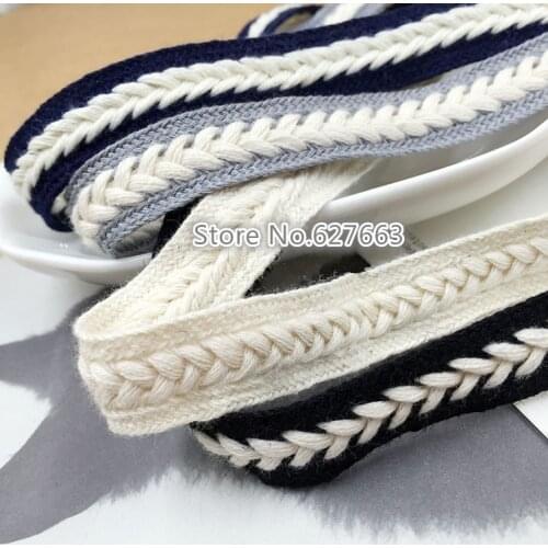 15mm woven cotton belt Herringbone cotton webbing Decorative webbing DIY garment accessories