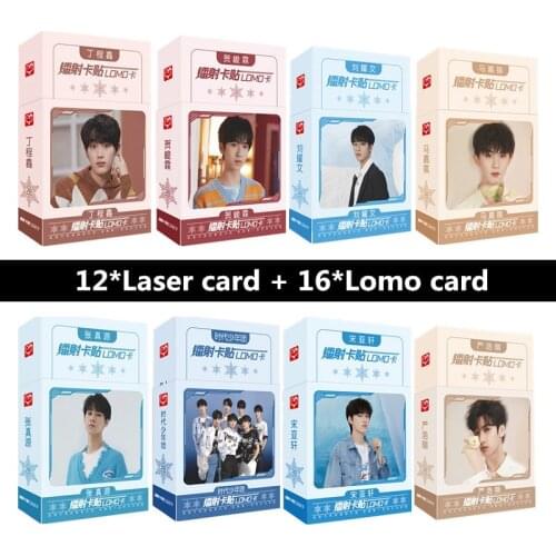 28 Pcs/Set TNT Teens In Times Laser Lomo Card Song Yaxuan, Ding Chengxin Figure Mini Greeting Cards Message Card Fans Gift