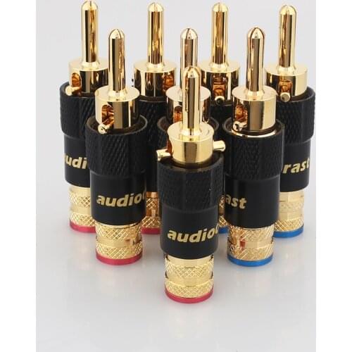 Pailiccs spring Banana Plug speaker cable plug speaker connectors 4pieces Double screw Locking banana plug diy speaker cable