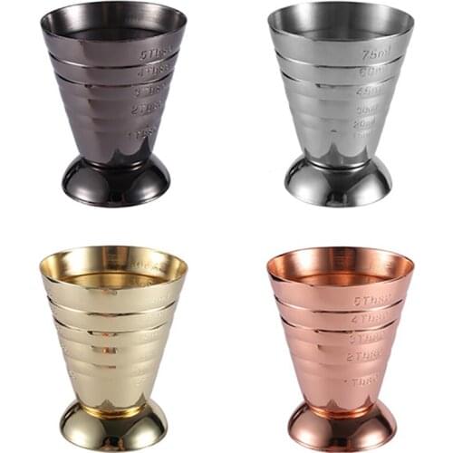4Pack,3 Kinds of Capacity Scale Display Stainless Steel Measuring Cup, Cocktail Tool, Bar Tool,3 Scales