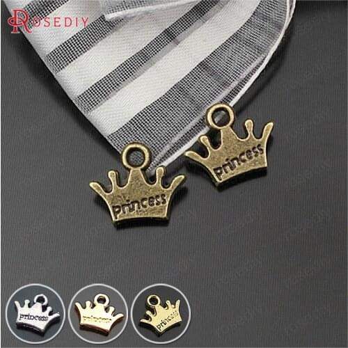 50PCS 12x10MM Antique Silver Zinc Alloy Small Crown Charms Jewelry Making Supplies Diy Findings Accessories