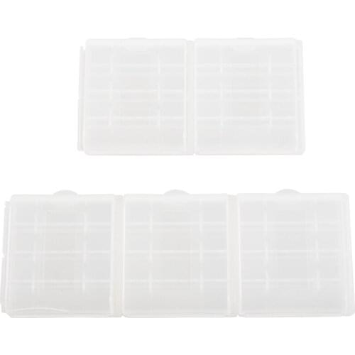 5x New Clear Plastic Battery Box Storage Case Cover Holder For AA AAA Batteries