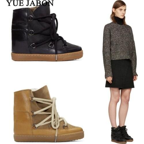 Size 42 Winter Snow Boots Women Round Toe Shoes Shearling Botas Mujer Ankle Boots Casual Botas Feminina Lace Up Chaussures Femme