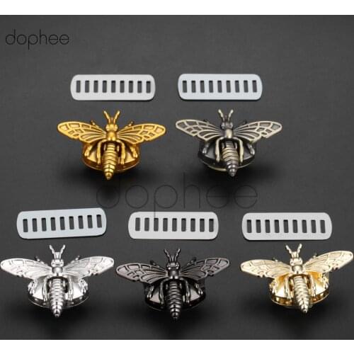 Dophee 1pc Retro Fashion Metal Bee-shape Clasp Turn Lock Hardware For DIY Handbag Bag Purse Home Garden Supplies Decoration