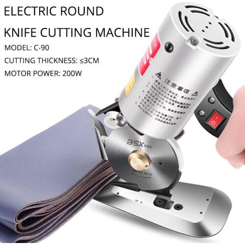 C-90 Electric Round knife Cutting Machine Clothing Electric Scissors leather Cloth Paper Hand-held Electric Scissors