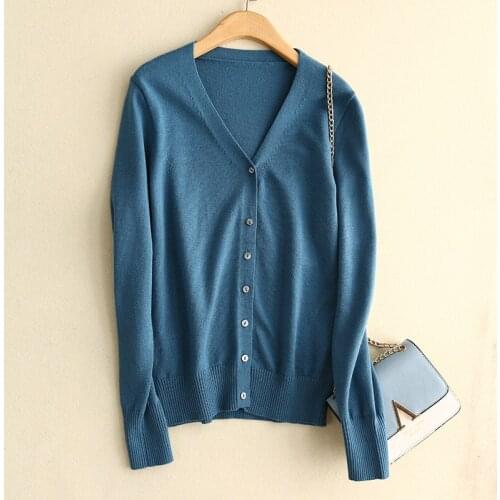 2021 Autumn New Knitted Women Sweaters and Cardigan Solid V-neck Button Slim Casual All Match Home Wear Lady Outwear Coats Tops